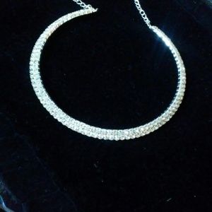 2 stack rhinestone choker